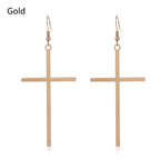 Oversized Cross Drop Earrings for Gothic Punk and Alternative Fashion Looks