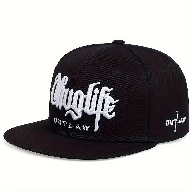 Embroidered Flat Brim Snapback Cap Adjustable Urban Streetwear Baseball Fashion Hat