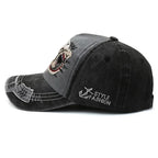 Vintage Washed Embroidered Baseball Cap Adjustable Curved Brim Casual Outdoor Hat