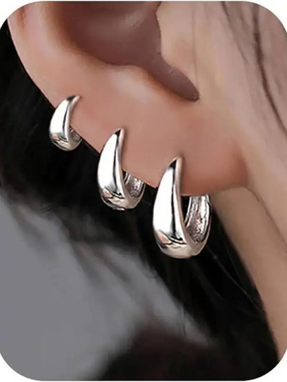 Minimalist Huggie Hoop Earring Set Alternative Everyday Fashion Jewelry