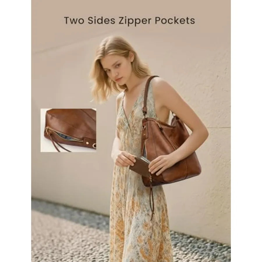 Soft Hobo Shoulder Crossbody Bag with Relaxed Large Capacity Design