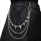 Layered Spike Chain Wallet Accessory for Punk Gothic Streetwear Styling