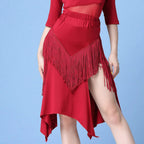 High Waist Irregular Tassel Wrap Mini Skirt for Festival Styling
