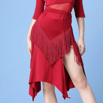 High Waist Irregular Tassel Wrap Mini Skirt for Festival Styling