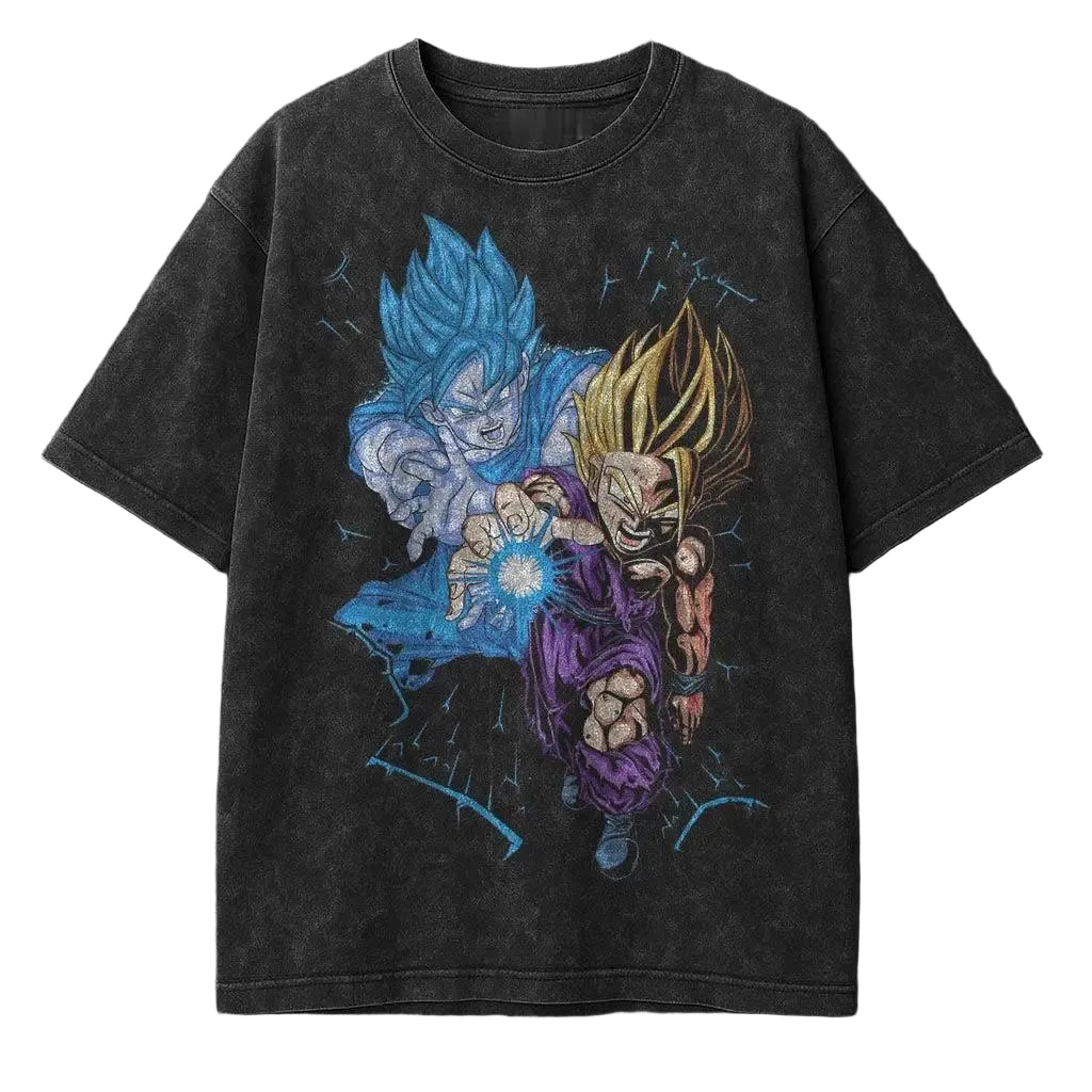 Anime Energy Clash Manga Graphic Vintage Oversized Streetwear Cotton Tee