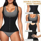 Zip-Front Neoprene Workout Tank and Waist Cincher