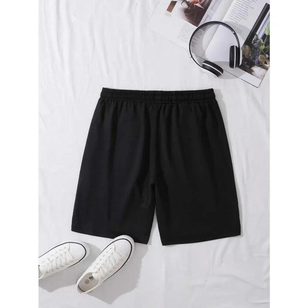 Men's Graphic Casual Shorts with Drawstring Waist Comfortable Everyday Streetwear Fit