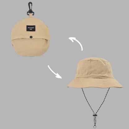 Unisex Waterproof Bucket Hat with Adjustable Chin Cord for Outdoor Travel and Hiking