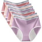 Six-Piece High-Waisted Menstrual Brief Set with Striped Waistbands