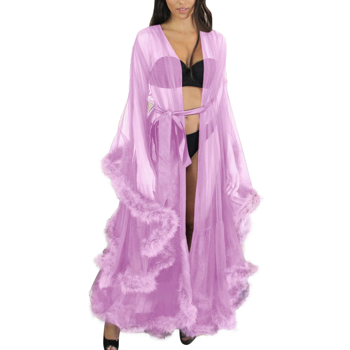 Sheer Layered Gothic Robe Style Alternative Fashion Dress Set