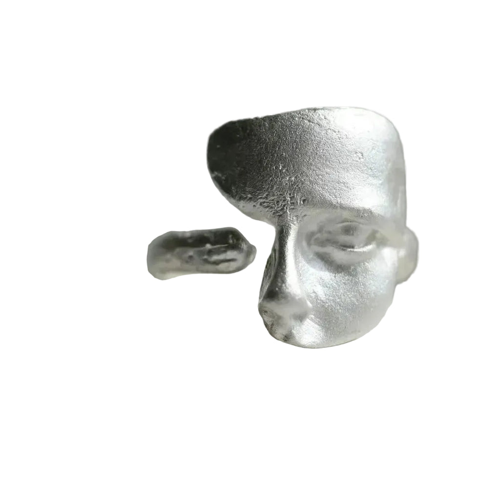 Mystical Face Open Ring for Gothic Alternative and Avant Garde Styling