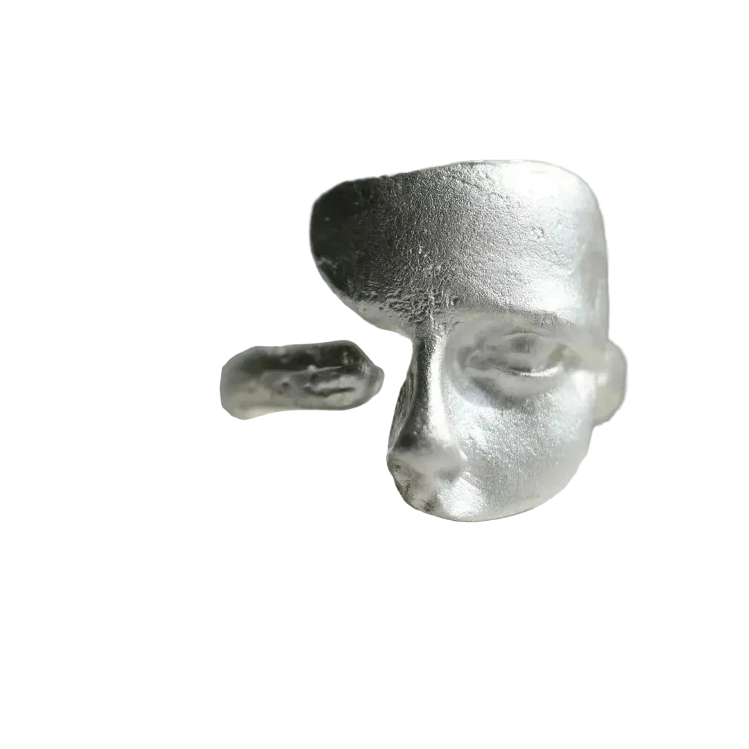 Mystical Face Open Ring for Gothic Alternative and Avant Garde Styling
