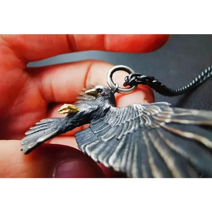 Gothic Raven Pendant Necklace for Dark Alternative Fashion