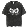 Anime Goth Streetwear T-Shirt with Distressed Underground Manga Graphics
