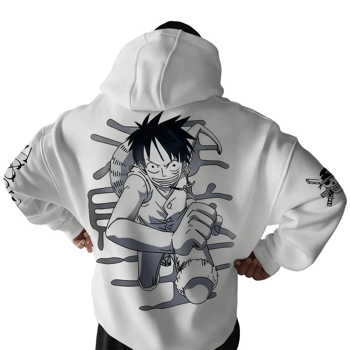 Anime Manga Oversized Hoodie With Minimalist Streetwear Character Illustration Design