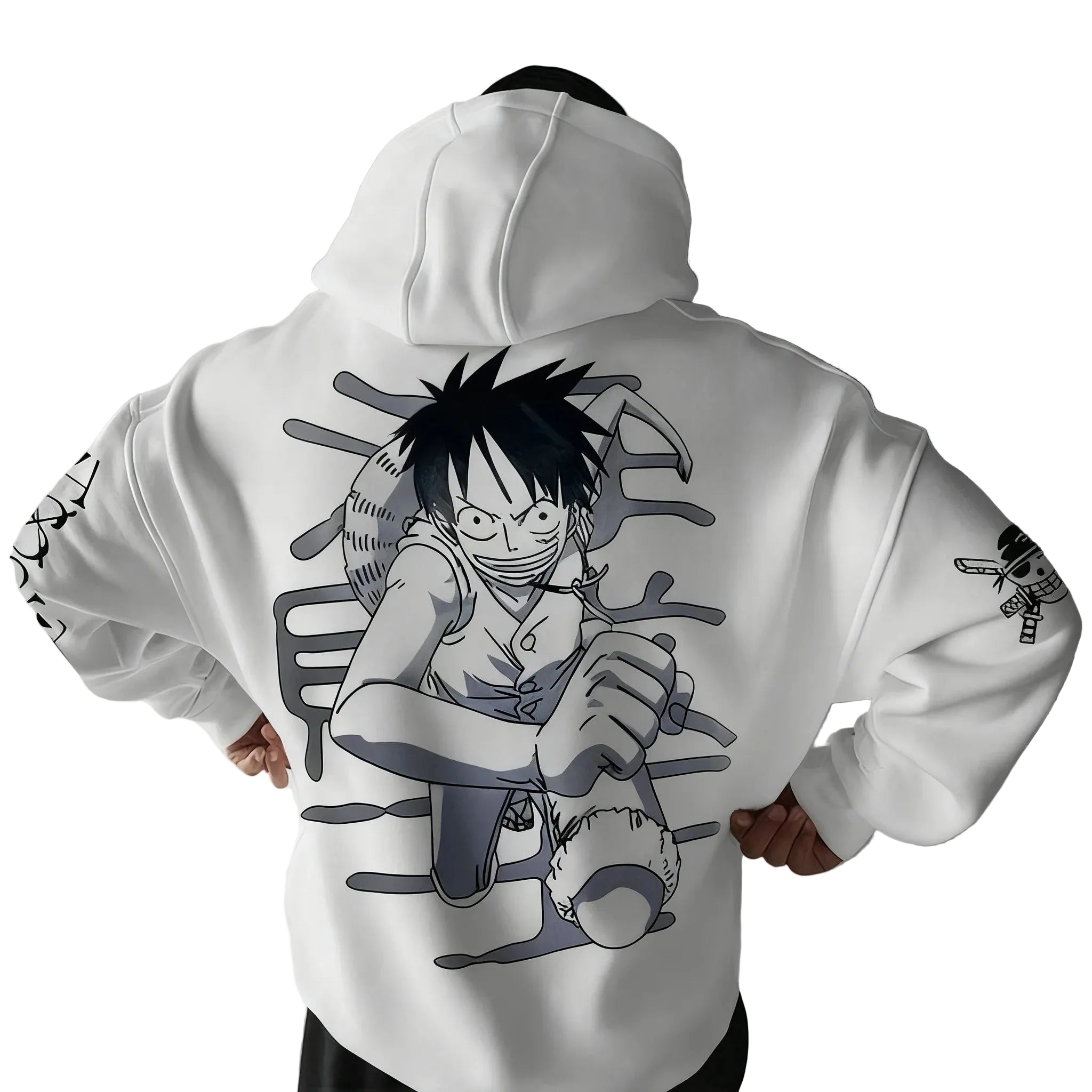 Anime Manga Oversized Hoodie With Minimalist Streetwear Character Illustration Design