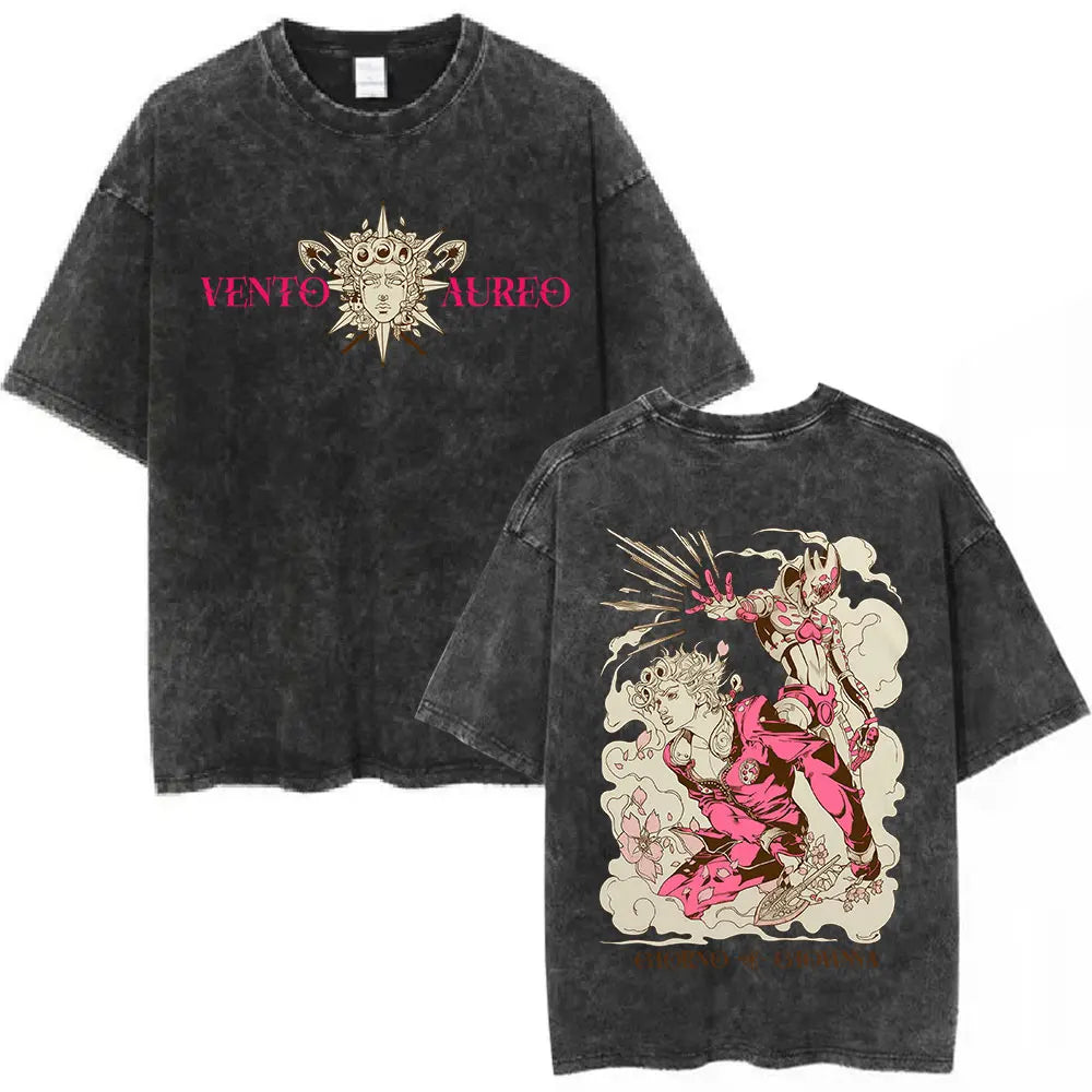 Gothic Manga Art Oversized Vintage Washed Streetwear T-Shirt