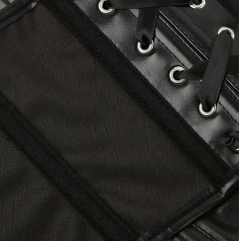 Strapless Faux Leather Corset Top with Structured Paneling and Sculpted Fit