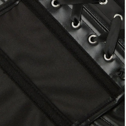 Strapless Faux Leather Corset Top with Structured Paneling and Sculpted Fit