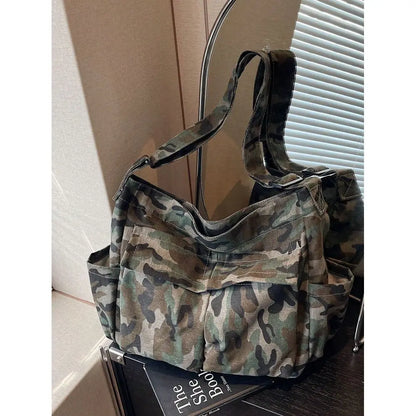 Utility Inspired Multi Pocket Shoulder Bag with Relaxed Streetwear Design