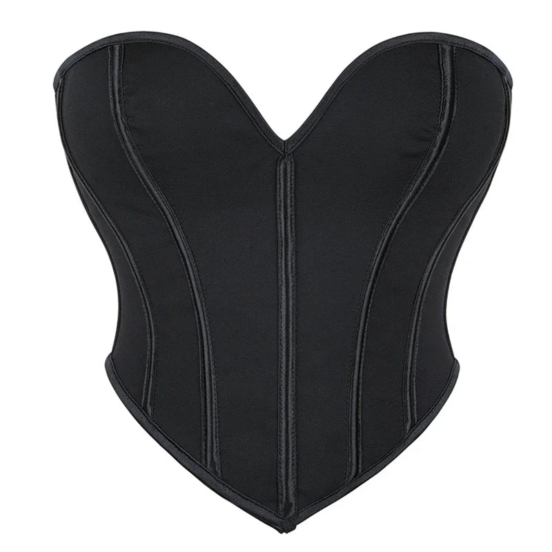 Strapless Corset Tube Top with Sculpted Panels and Backless Silhouette