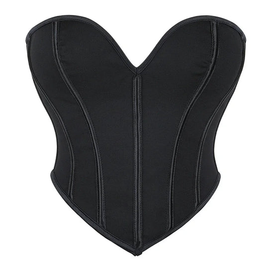 Strapless Corset Tube Top with Sculpted Panels and Backless Silhouette