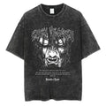 Anime Horror Manga Graphic Vintage Washed Oversized Streetwear Cotton Tee