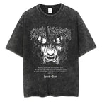 Anime Horror Manga Graphic Vintage Washed Oversized Streetwear Cotton Tee
