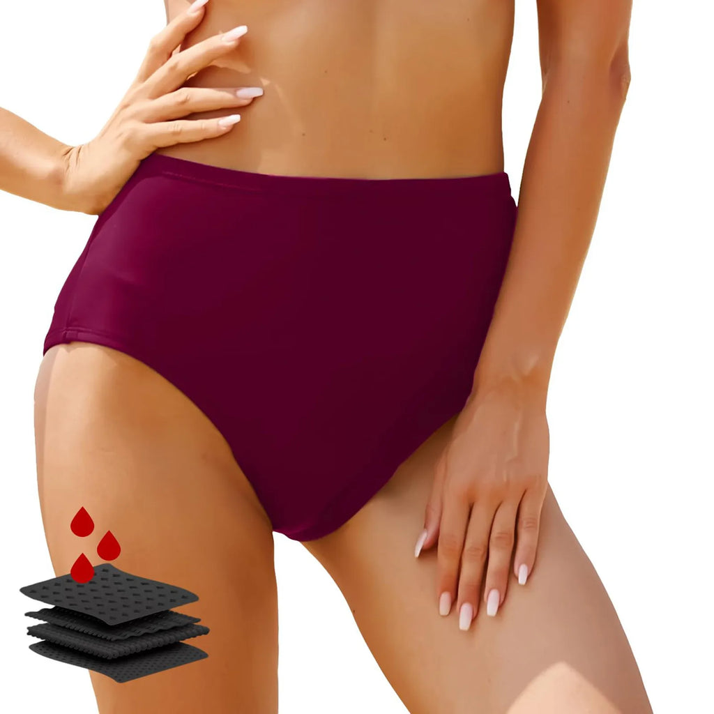 High-Waisted Solid Black Full-Coverage Brief Panty