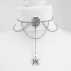 Crescent Moon Tattoo Choker for Witchy Gothic Alternative Fashion Styling