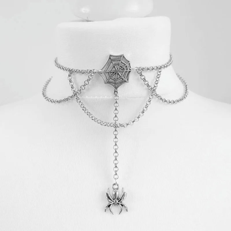 Crescent Moon Tattoo Choker for Witchy Gothic Alternative Fashion Styling