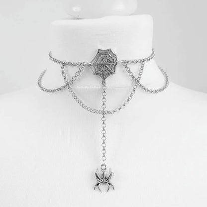 Crescent Moon Tattoo Choker for Witchy Gothic Alternative Fashion Styling