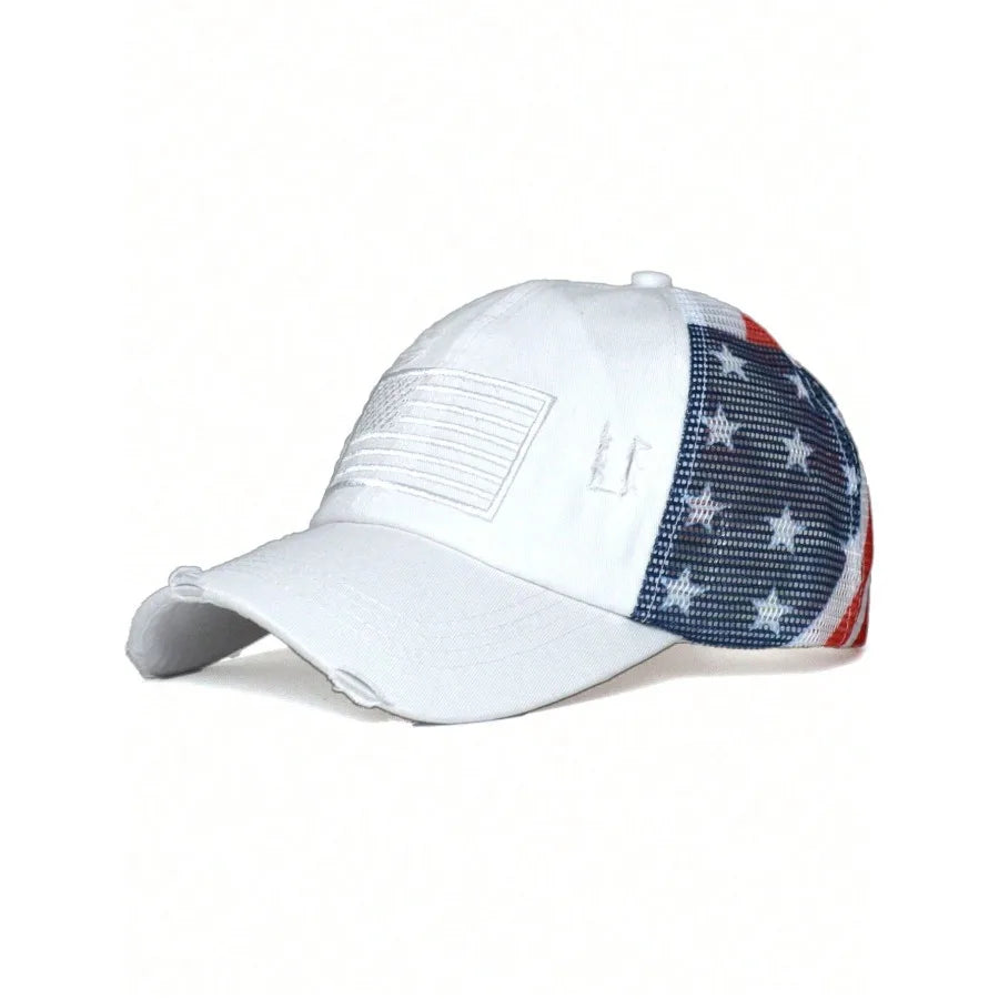 Unisex Mesh Baseball Cap with Embroidered Graphic Patch for Casual Outdoor Streetwear Style