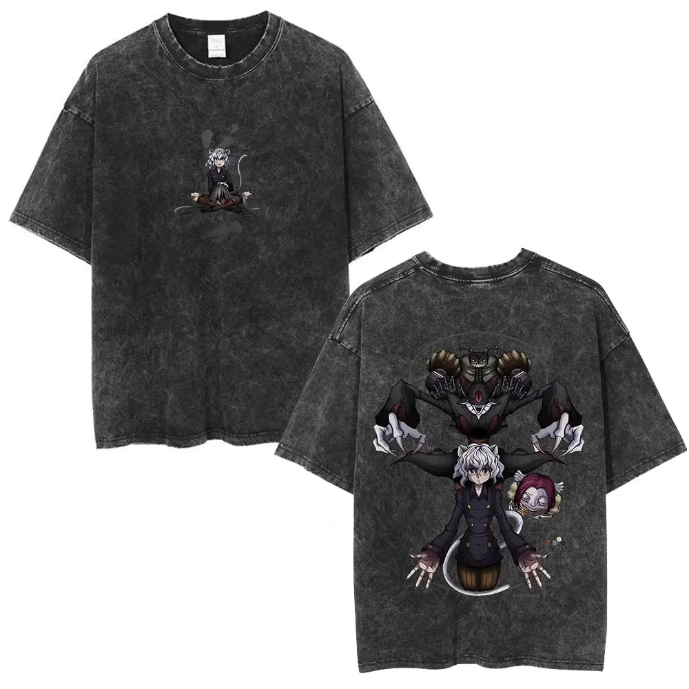 Anime Goth Fantasy Graphic Oversized Washed Streetwear T-Shirt