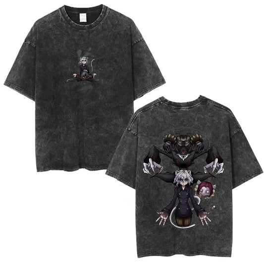 Anime Goth Fantasy Graphic Oversized Washed Streetwear T-Shirt