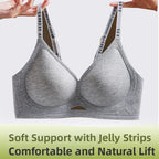 Heathered Grey Ribbed Maternity Bra with Sporty Lettered Straps