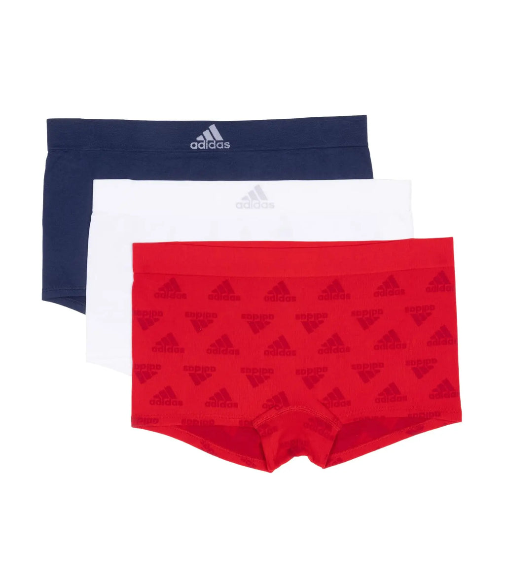 3-Piece Women’s Seamless Boyshort Panties Set with Full-Coverage Silhouette, Stretch-Looking Construction and Assorted Solid Colors