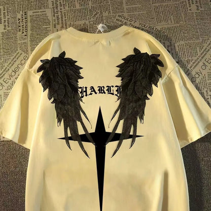 Urban Wing Graphic Streetwear T-Shirt With Casual Oversized Fit Style