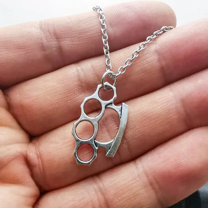 Vintage Knuckle Pendant Necklace for Punk Gothic and Alternative Streetwear Looks