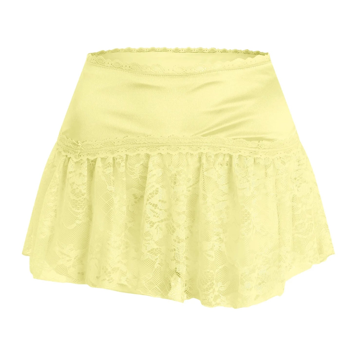 High Waist Satin Pleated Ultra Mini Skirt with Layered Y2K Styling