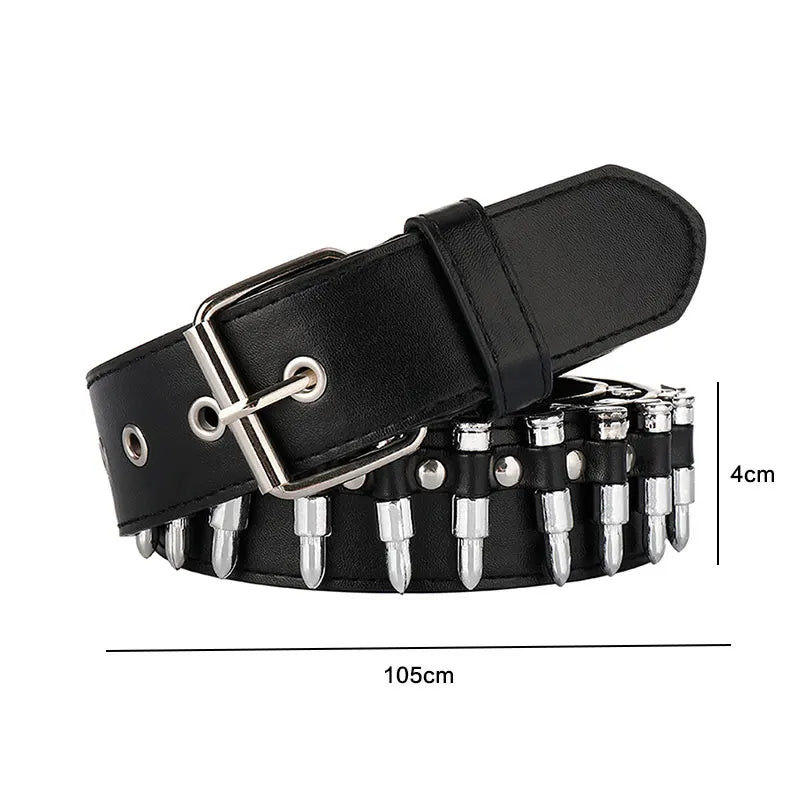 Studded Bullet Detail Belt for Gothic, Punk and Alternative Fashion