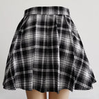 Plaid Pleated Mini Skirt High Waist Alternative Fashion Streetwear Bottom