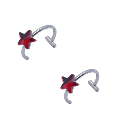 Punk Clip On Lip and Nose Ring Set for Alternative Styling