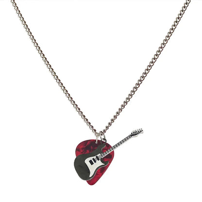 Guitar Pick Pendant Necklace for Punk Grunge and Alternative Streetwear Looks