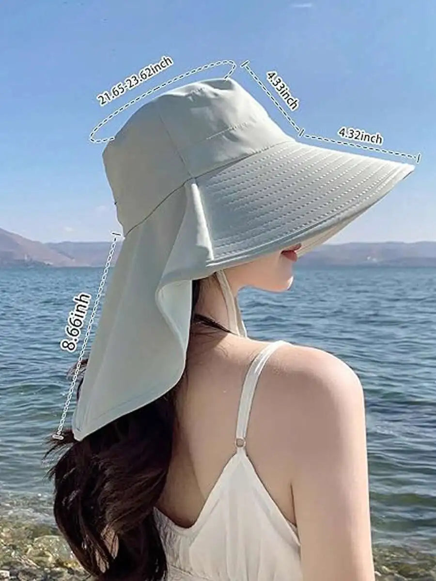 Wide Brim Outdoor Sun Hat with Adjustable Chin Strap for Beach Travel and Everyday Adventures