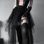 Layered Mesh Tulle Mini Skirt Irregular Gothic Alternative Fashion Bottom