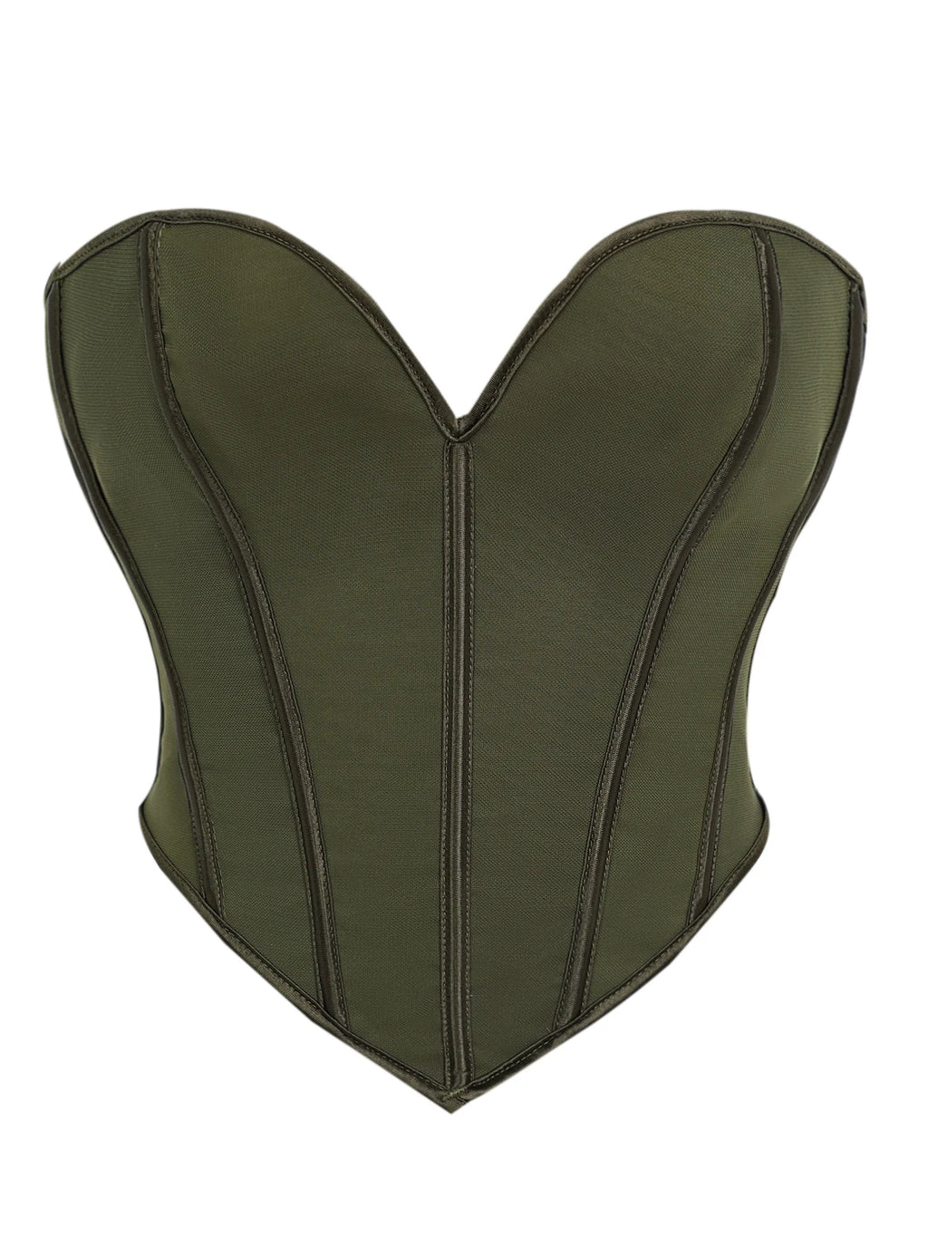 Minimalist Black Strapless Sweetheart Corset with Plunging Neckline