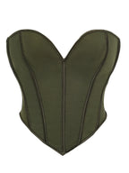 Minimalist Black Strapless Sweetheart Corset with Plunging Neckline