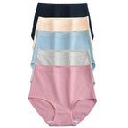 5-Piece High-Waisted Cotton-Blend Brief Set with Smoothing Wide Waistbands