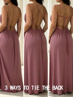 Women's Ruched Pink Cami Nightgown, Sleeveless Glossy Sleep Dress with Spaghetti Straps and Relaxed Feminine Silhouette